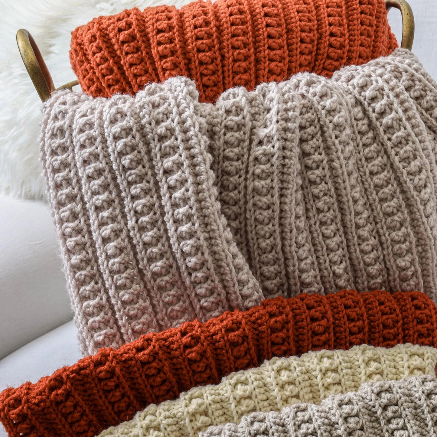 ATHENA Double Sides Blanket crochet pattern – 16 Sizes Lovey to King