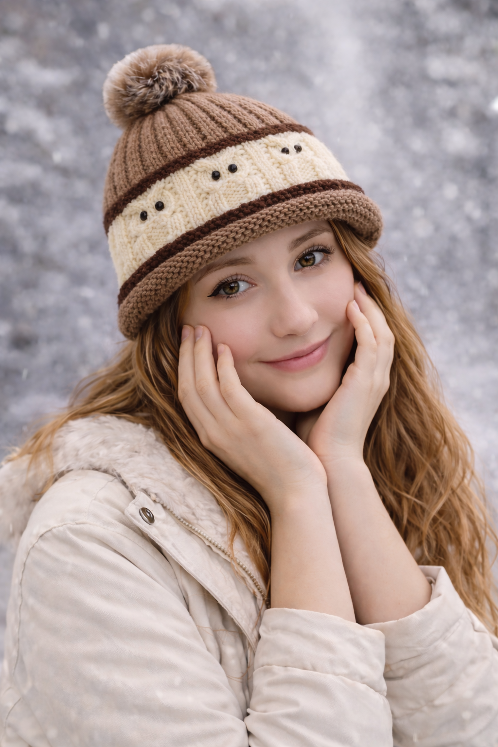 🦉 Owl Beanie &amp; Fingerless Gloves Set – Knit Flat Knitting Pattern