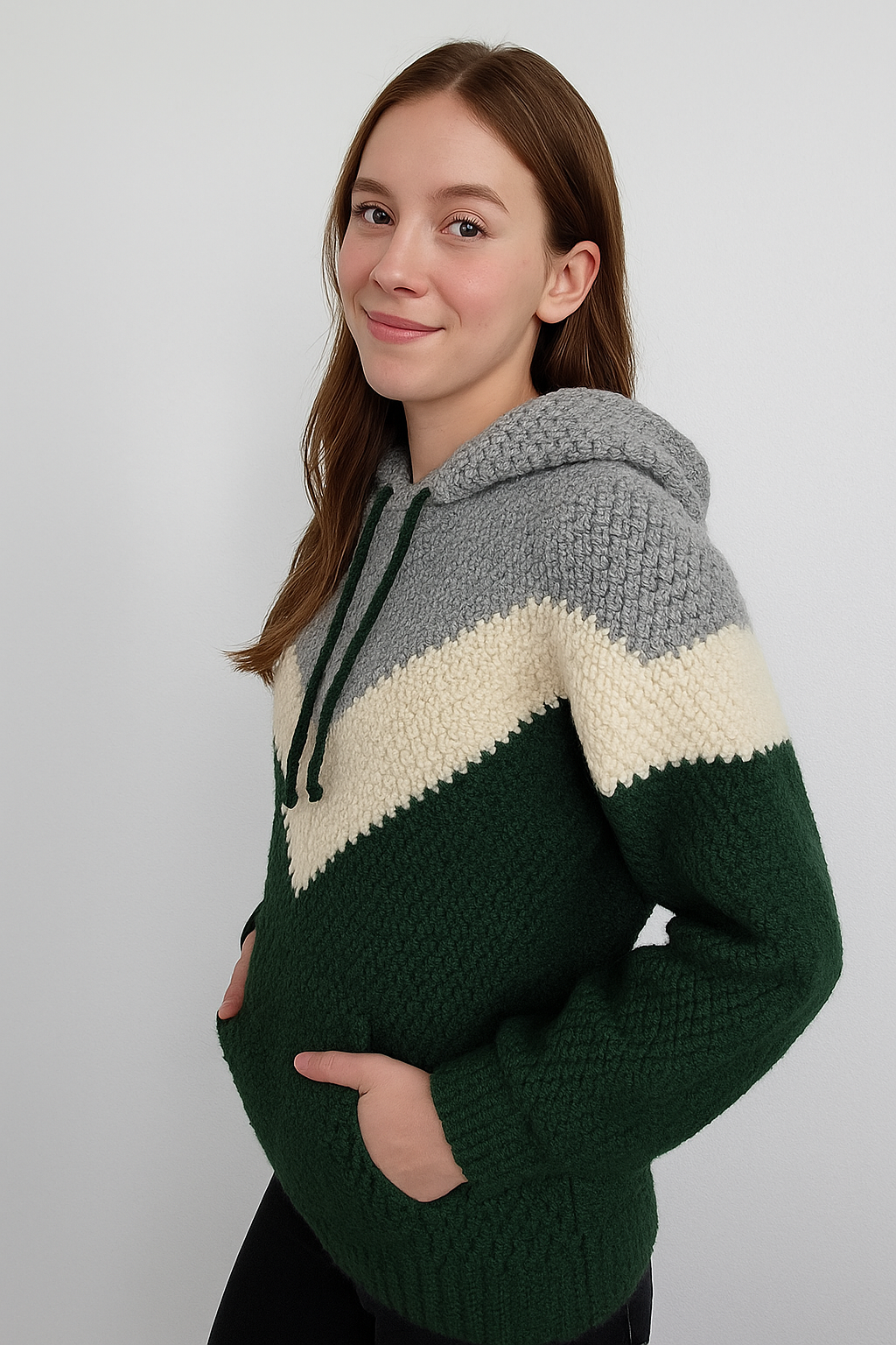 Crochet Hoodie Pattern | Optional Hood & Pocket | Sizes XS–3X