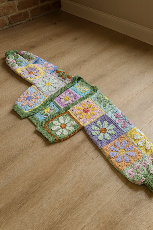 Mystery Retro Daisy Cardigan Crochet Pattern
