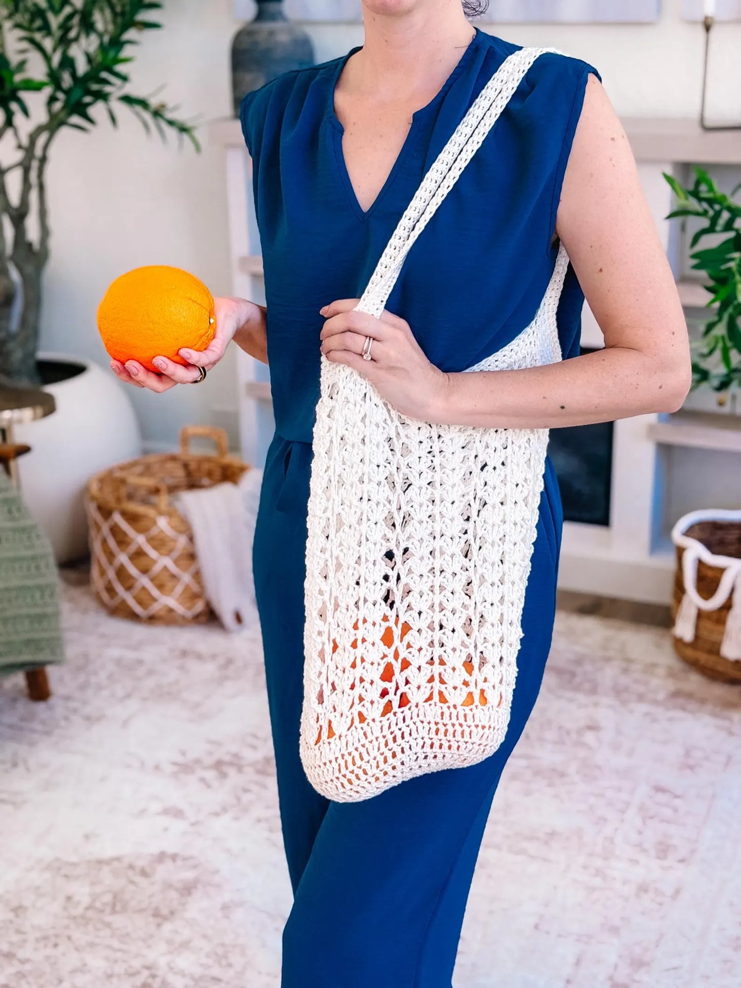 Willow Mesh Crochet Market Bag Pattern PDF + Video | Easy Reusable Tote | Beginner Friendly | 3 Sizes