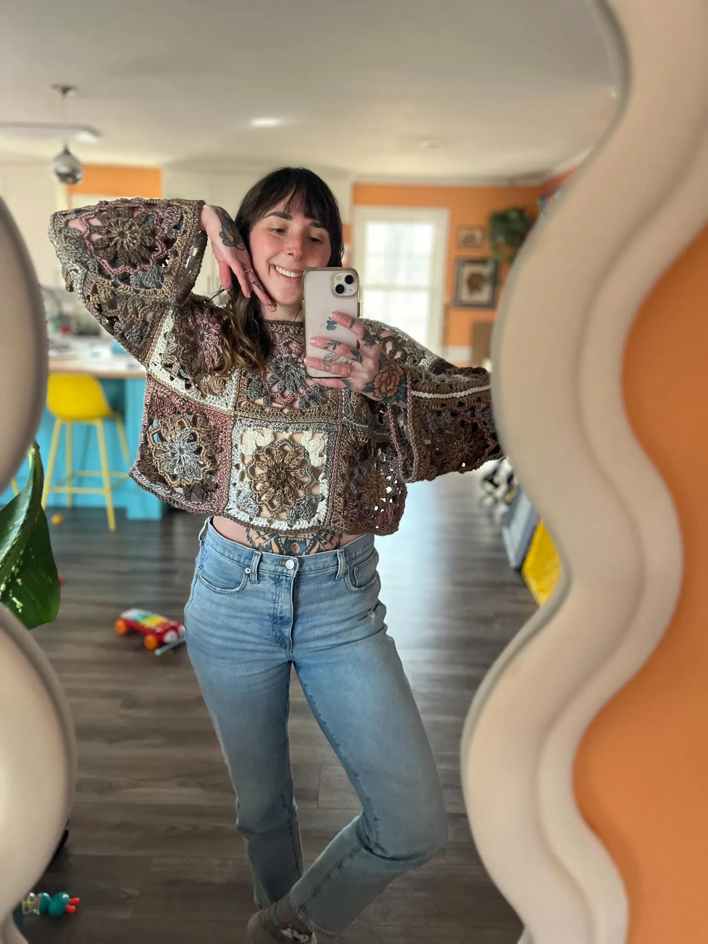 Blossom Breeze Cropped Sweater Crochet Pattern