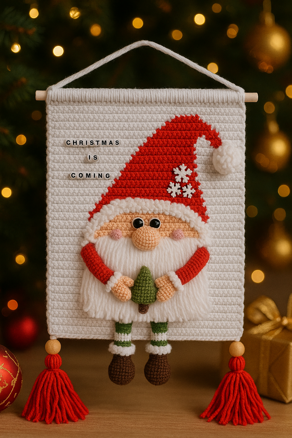 Santa Gnome Wall Hanging Crochet Pattern