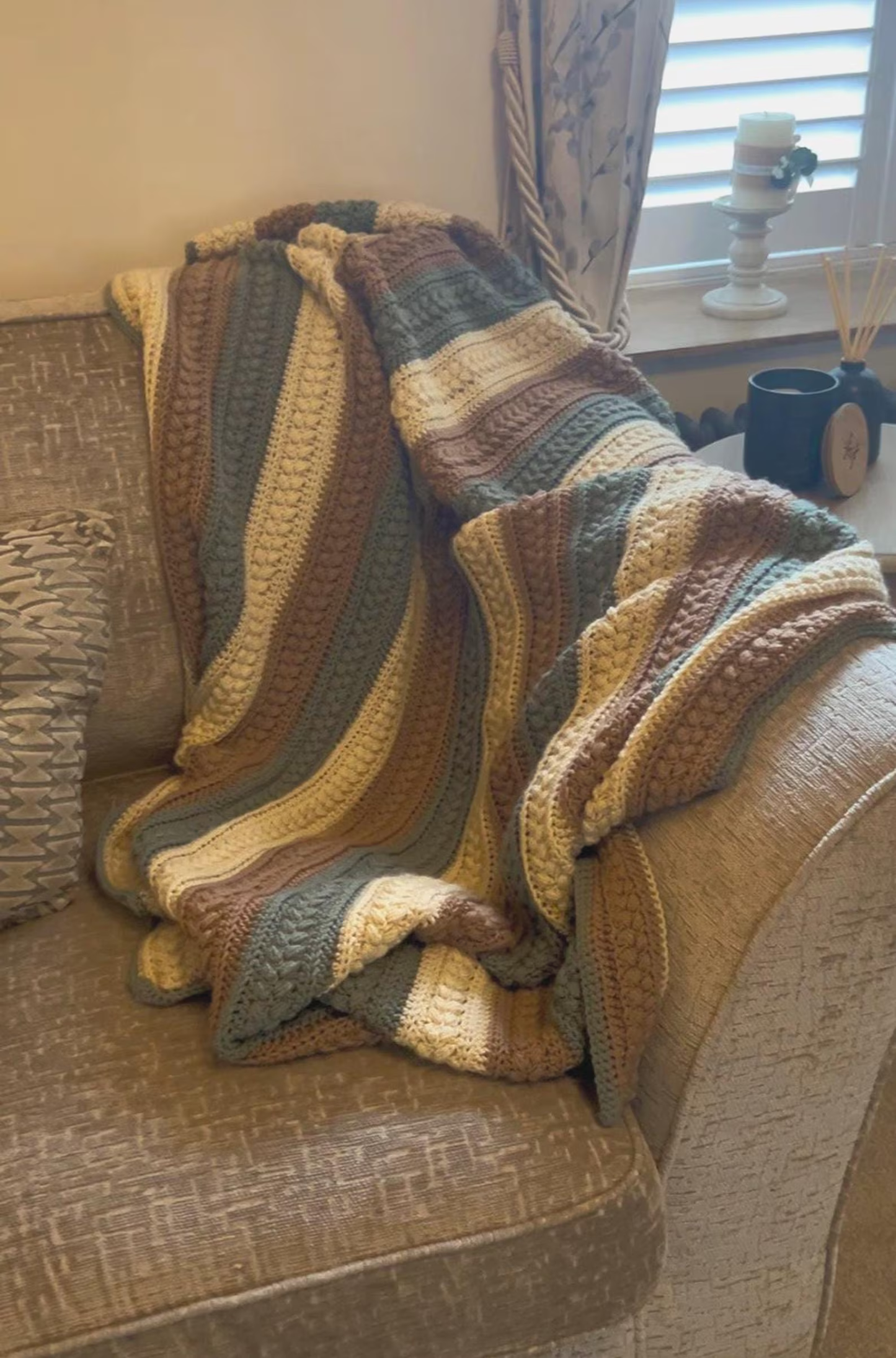 Rustic Farmhouse Throw Blanket Crochet Pattern