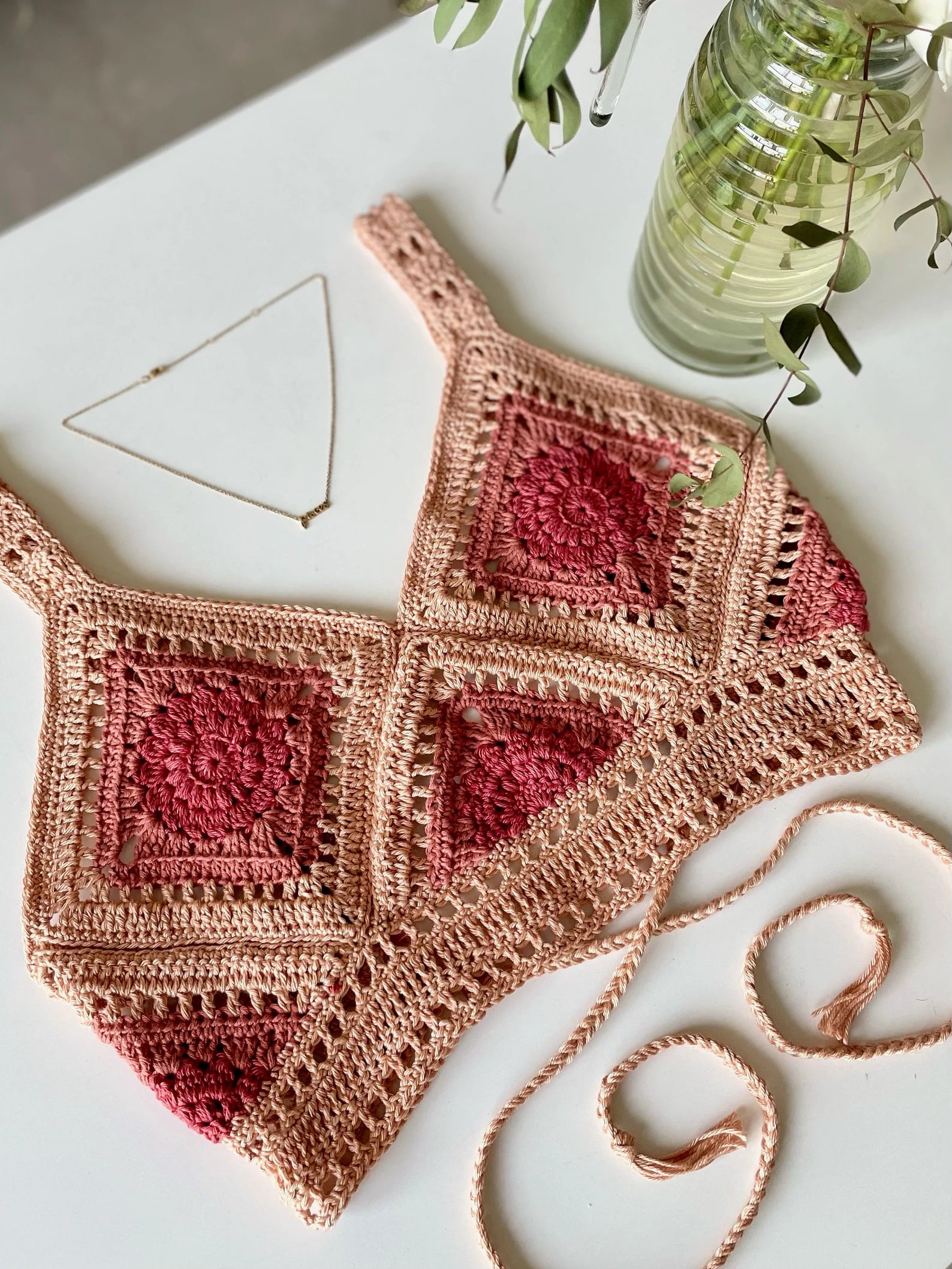 Sunburst Mosaic Bralette – PDF Instructions for Tops & Dresses Crochet Pattern