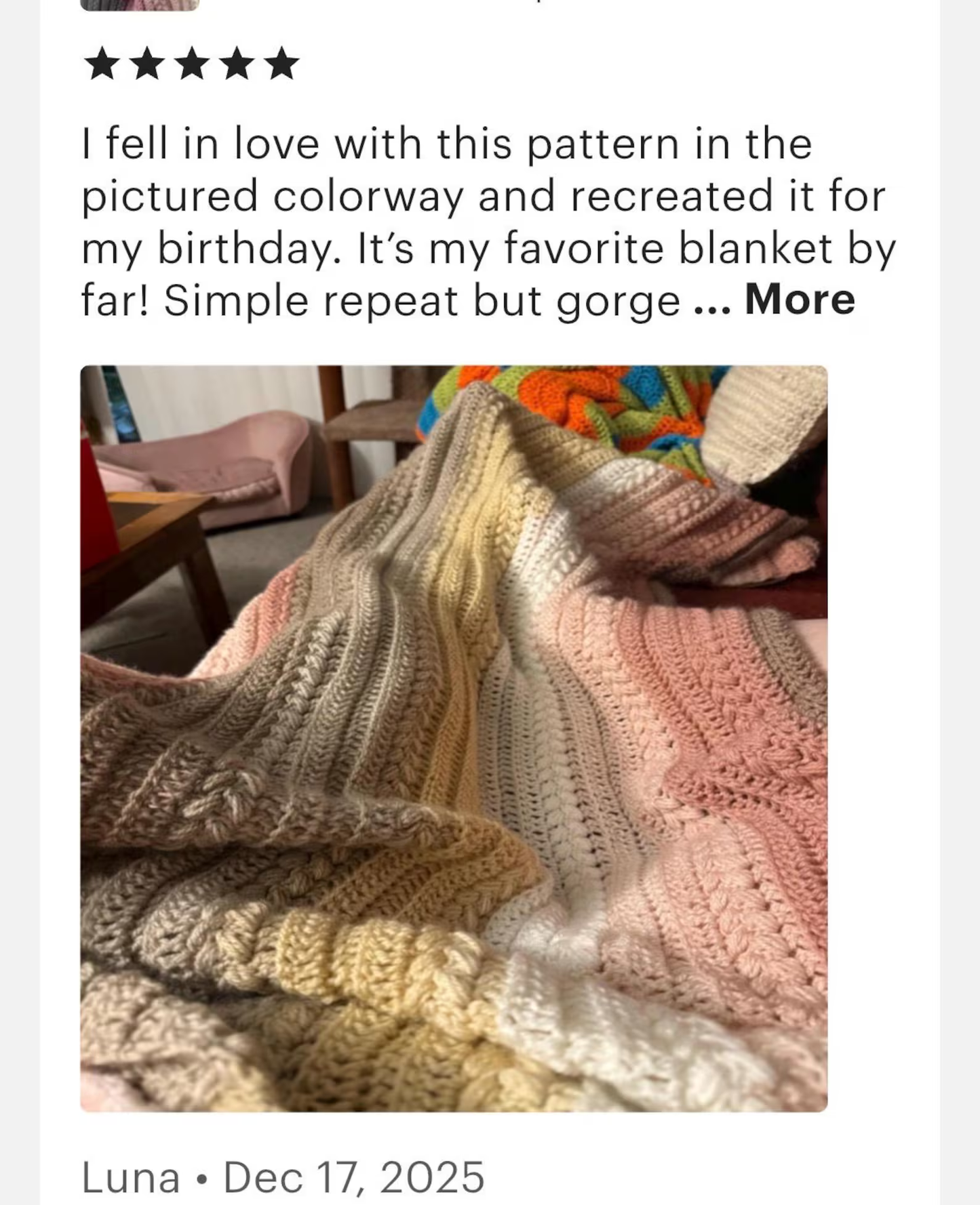 Soft Puff Heart Stitch Blanket PDF – Self-Striping 48H Afghan Crochet Pattern
