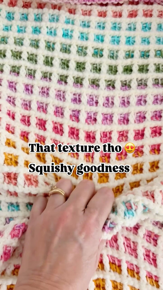 Waffle Stitch Blanket Pattern – 9 Sizes