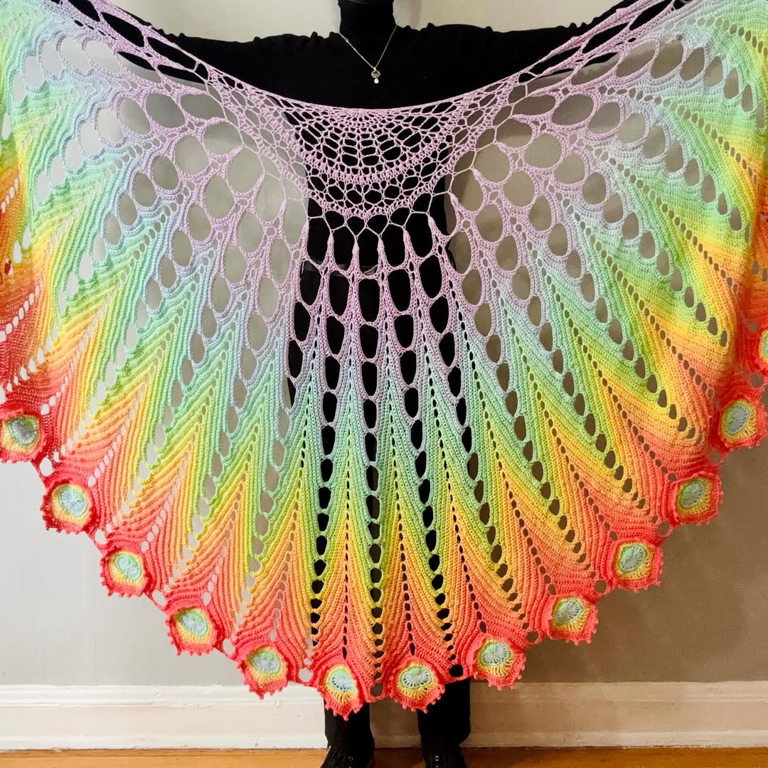 Peacocking Shawl Crochet Pattern  Peacock Feather Shawl