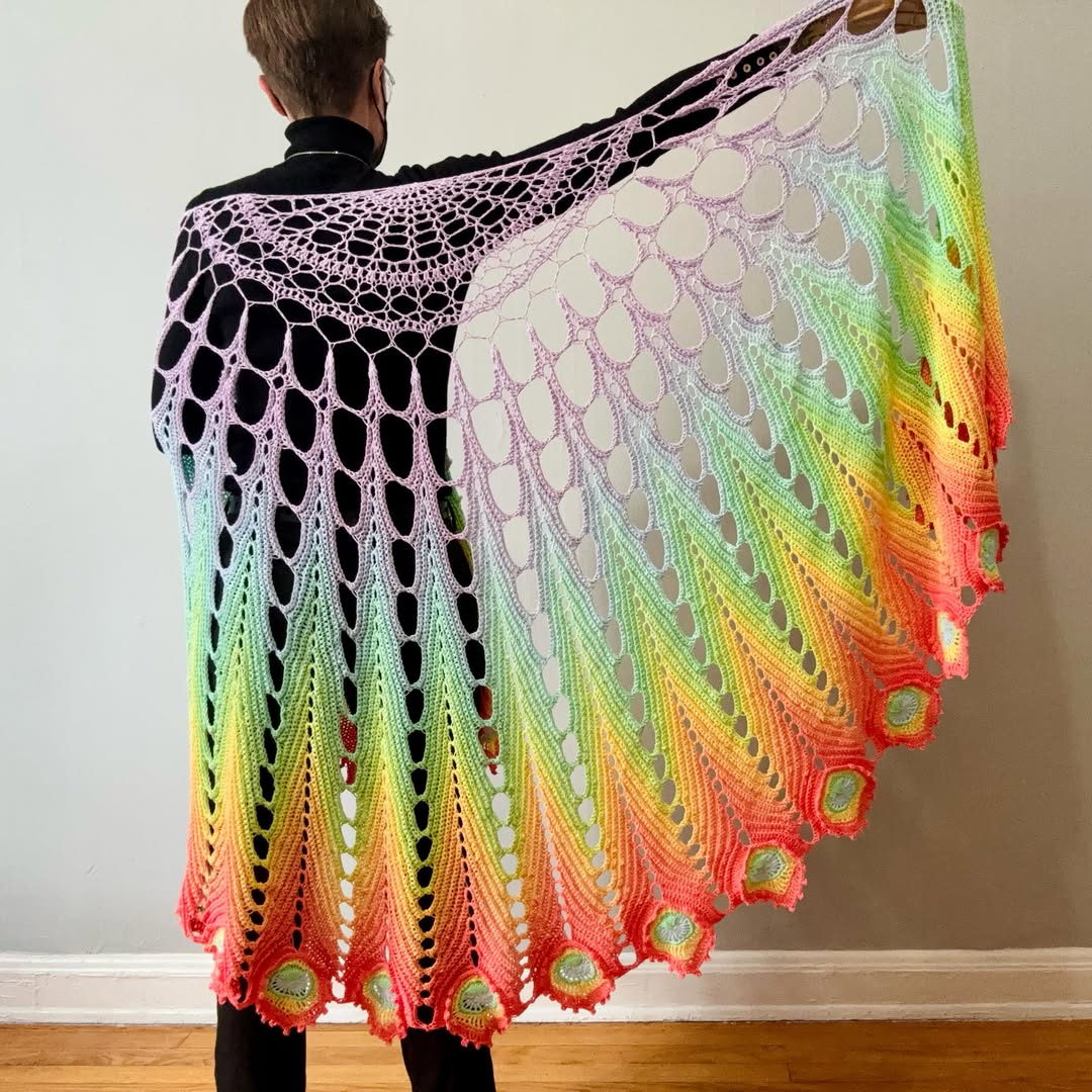 Peacocking Shawl Crochet Pattern  Peacock Feather Shawl