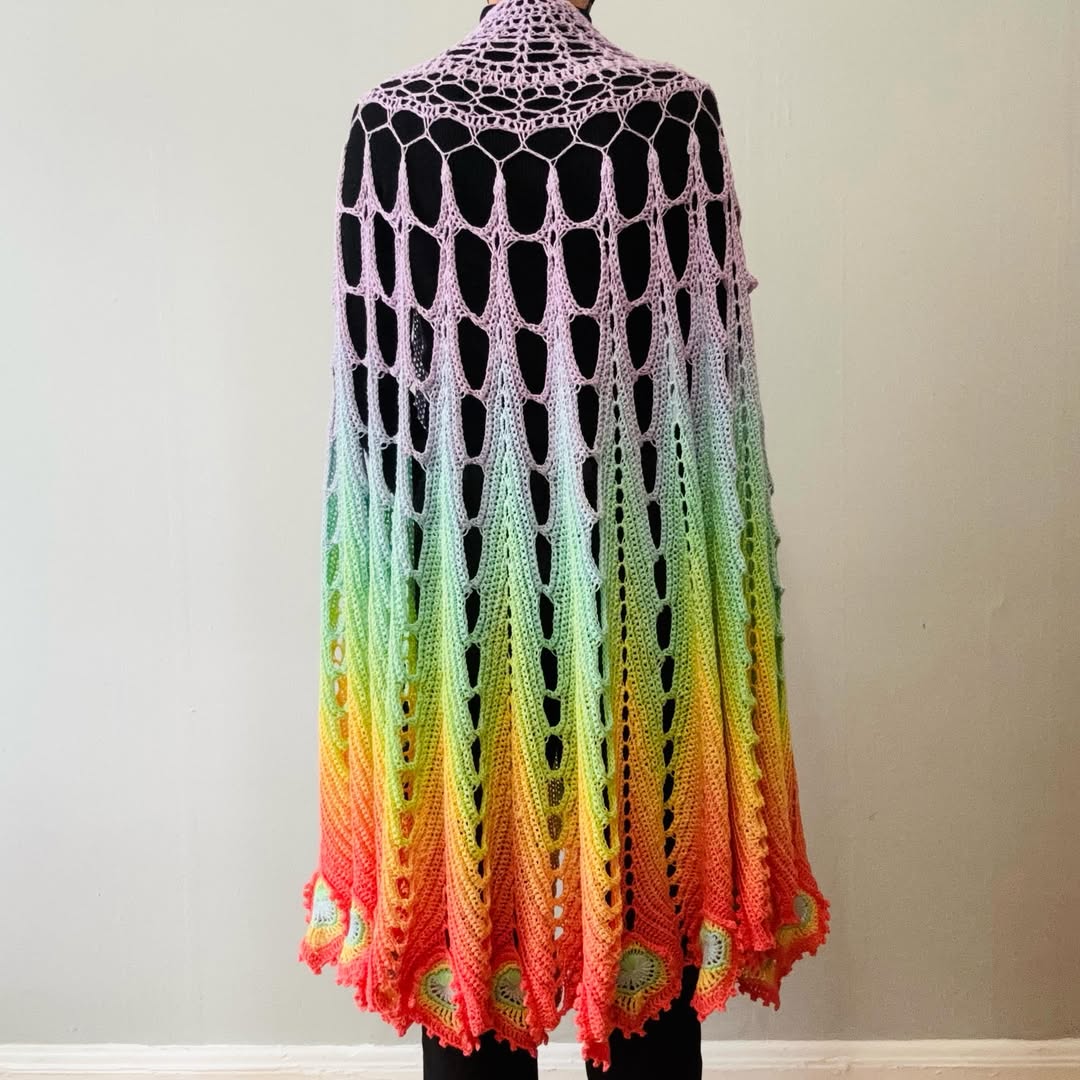 Peacocking Shawl Crochet Pattern  Peacock Feather Shawl