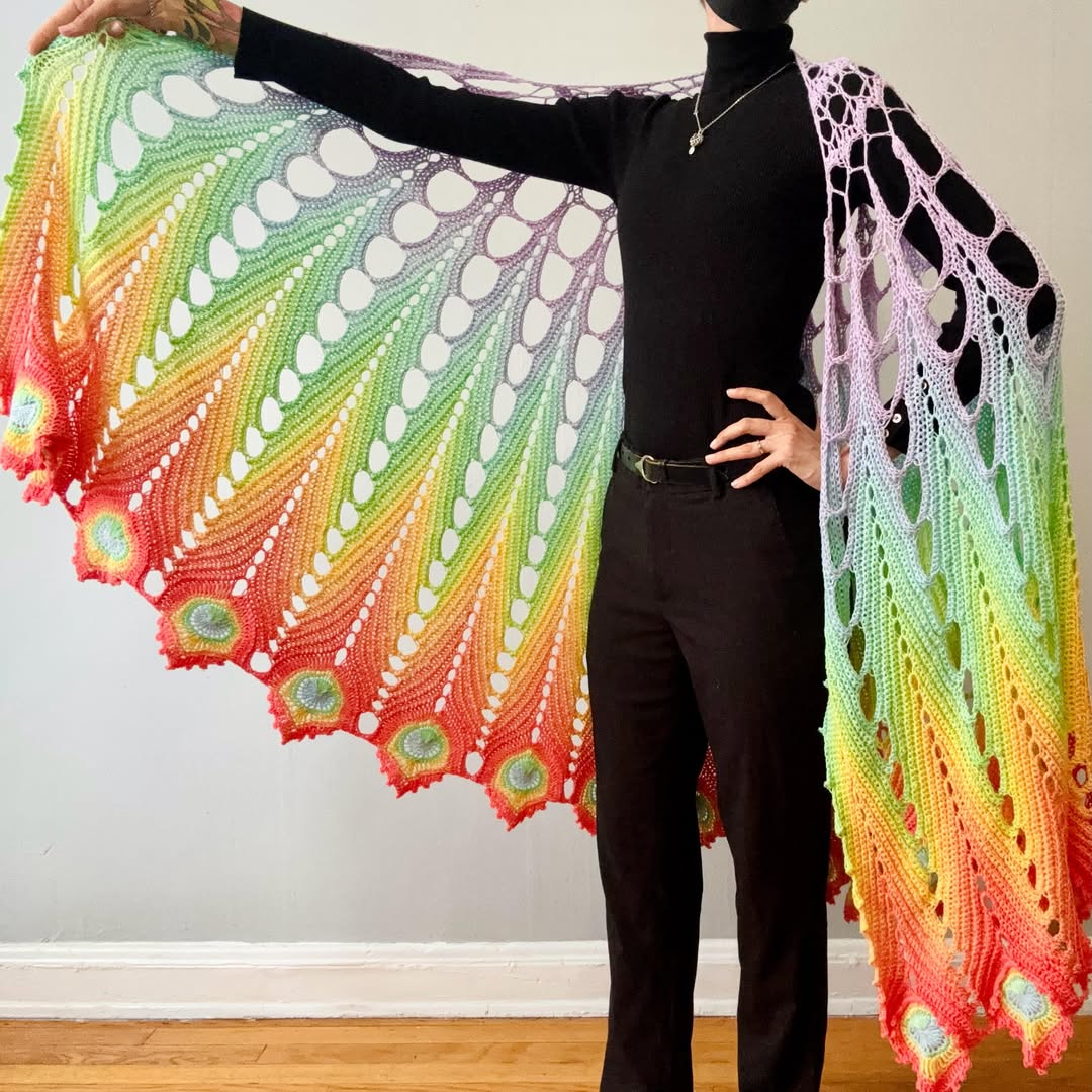 Peacocking Shawl Crochet Pattern  Peacock Feather Shawl