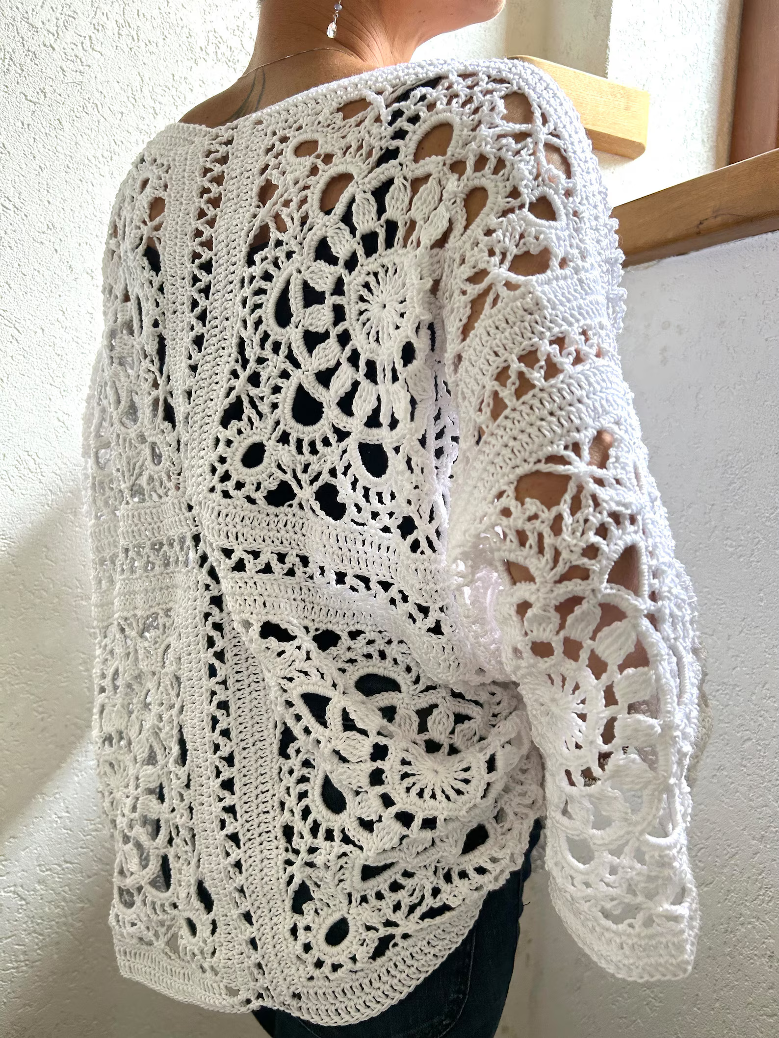 クラネ　CLANE CROCHET FRILL KNIT TOPS CLANE クラネ “BOAT NECK CROCHET KNIT TOPS” ボートネックク